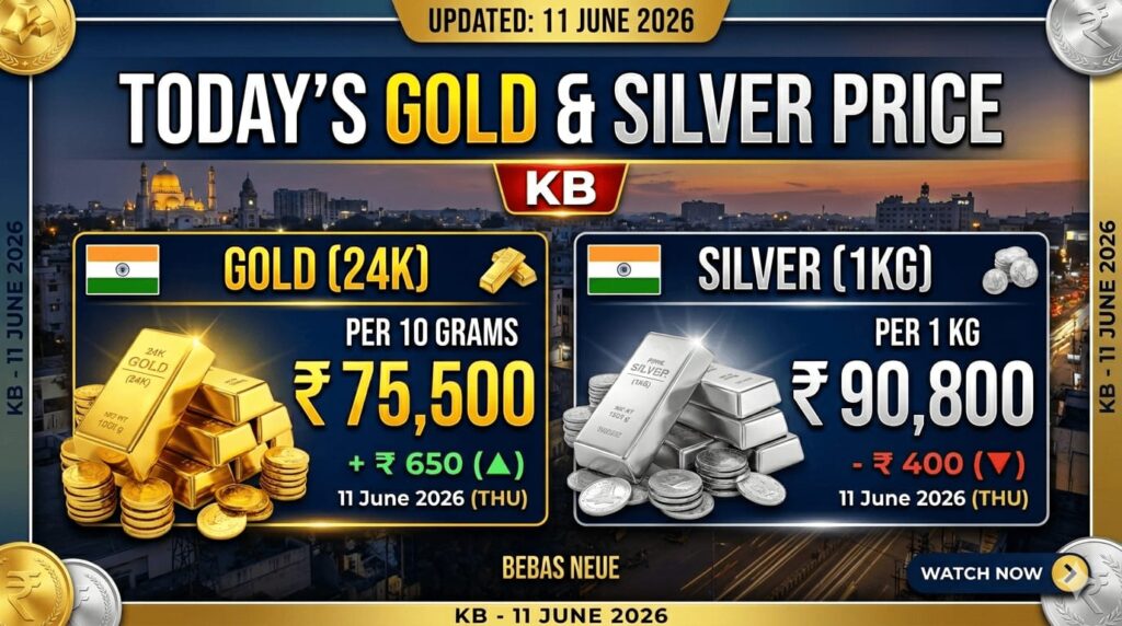 Today Gold and Silver Rates : 24k మరియు 22k బంగారం ధరలను తెలుసుకోండి